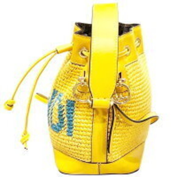 Fendi Handbags - Fendi Crochet Drawstring Yellow Bag Strap Montresor MK